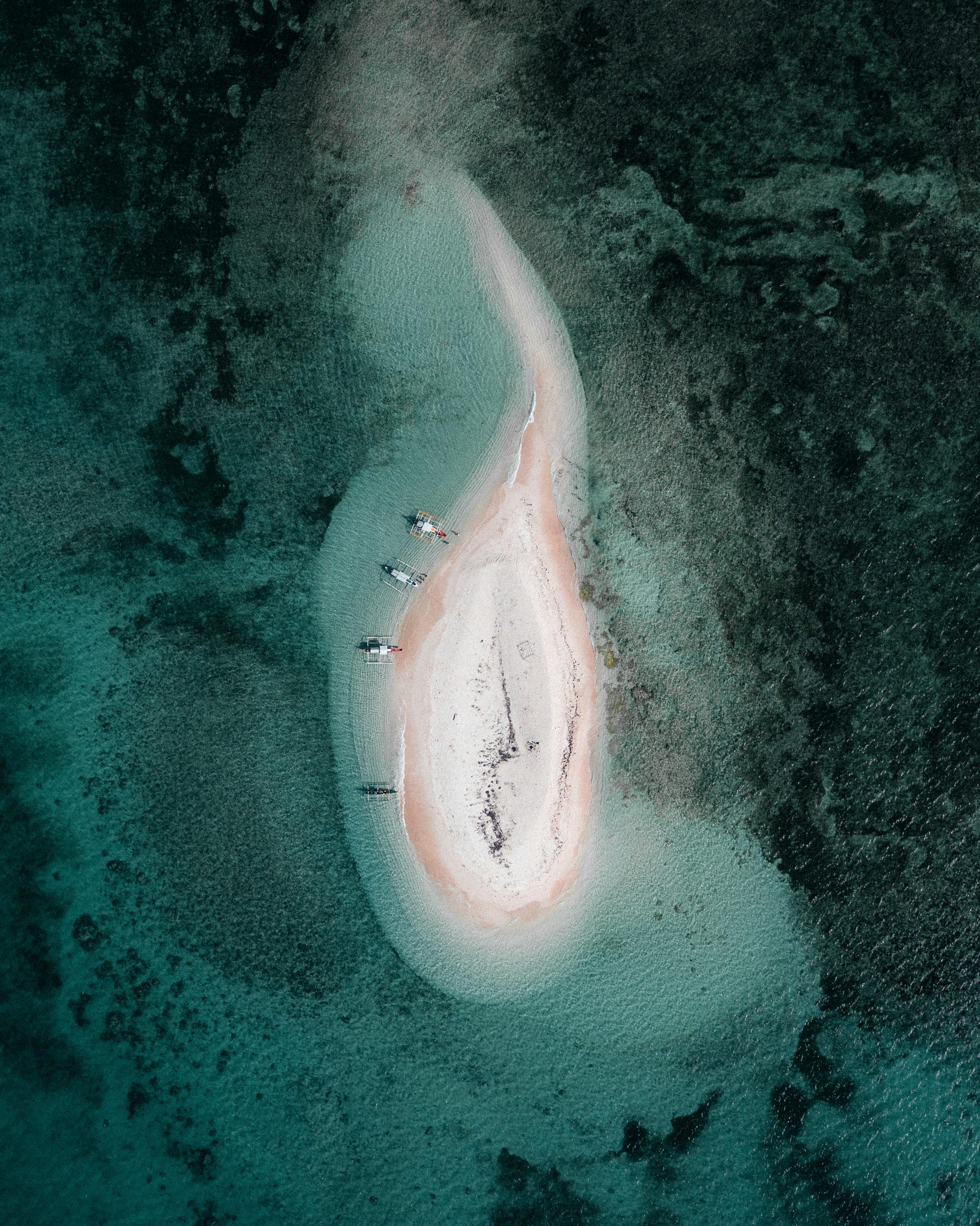 Aerial View of Tropical Sandbar Island 