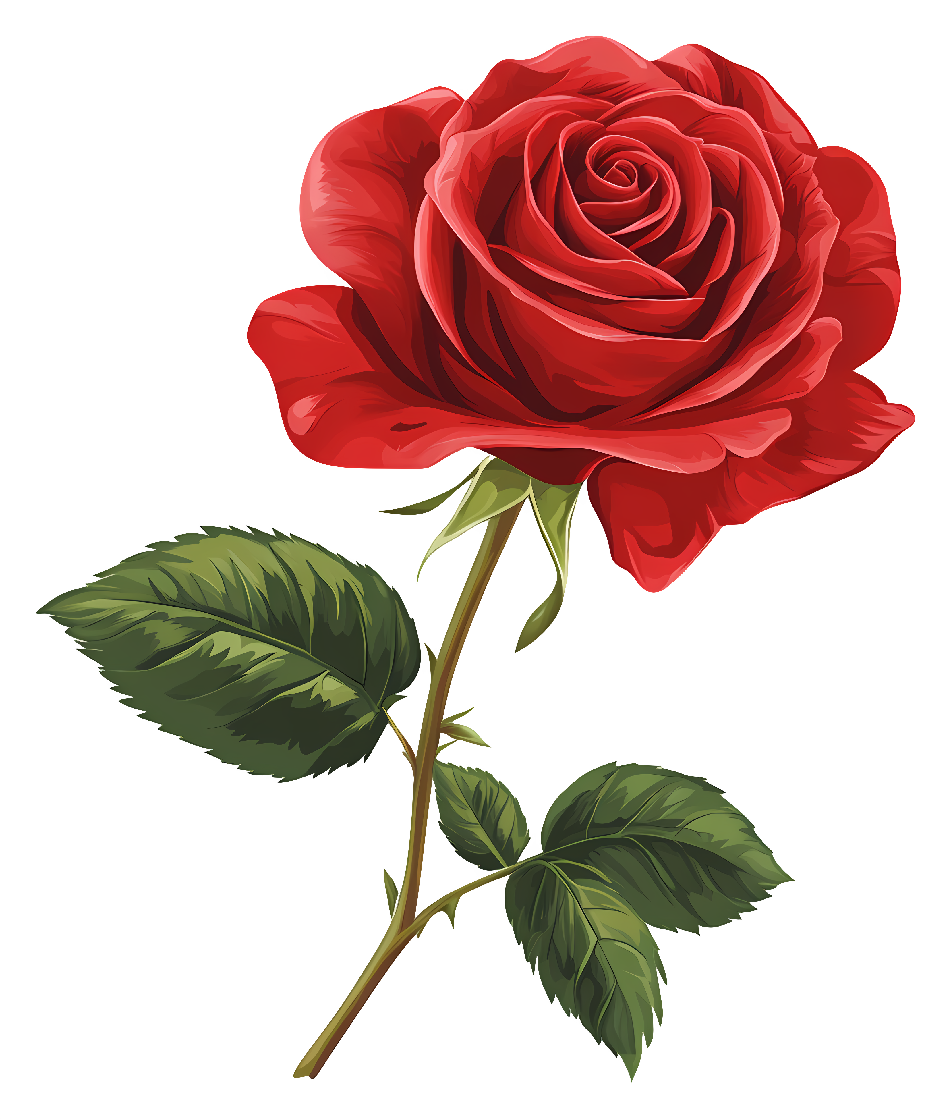 Stunning Red Rose Illustration