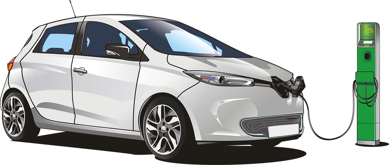 Electric Car Charging Vector