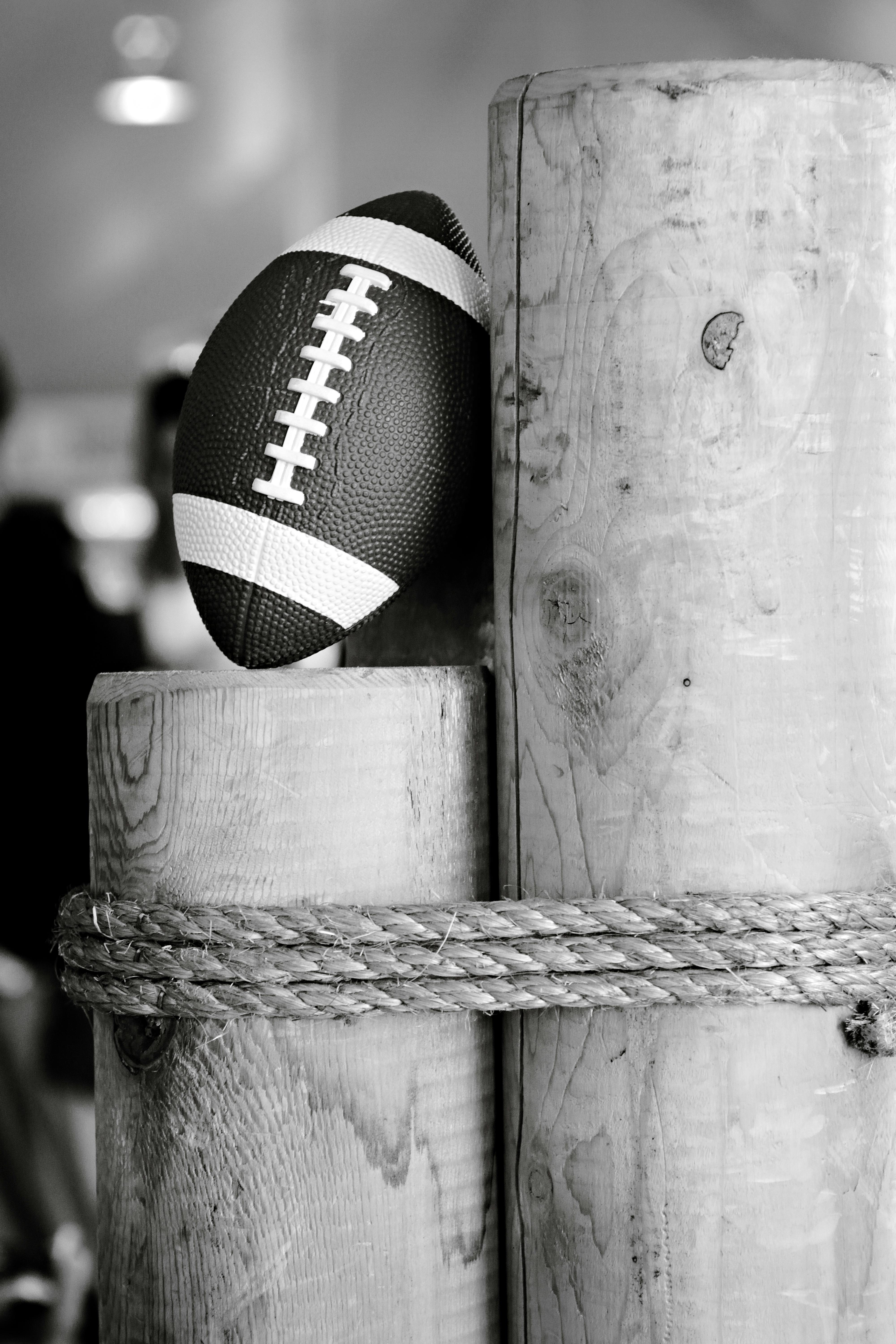 Black and White American Football Art