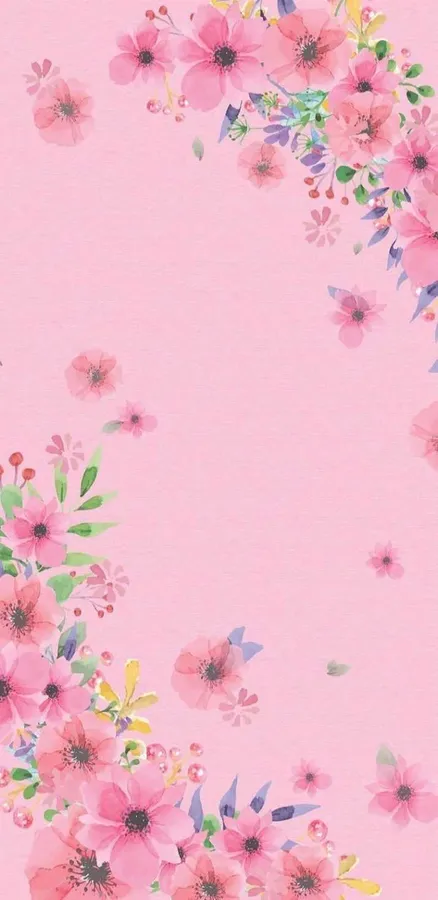 Elegant Pink Floral Watercolor Background 