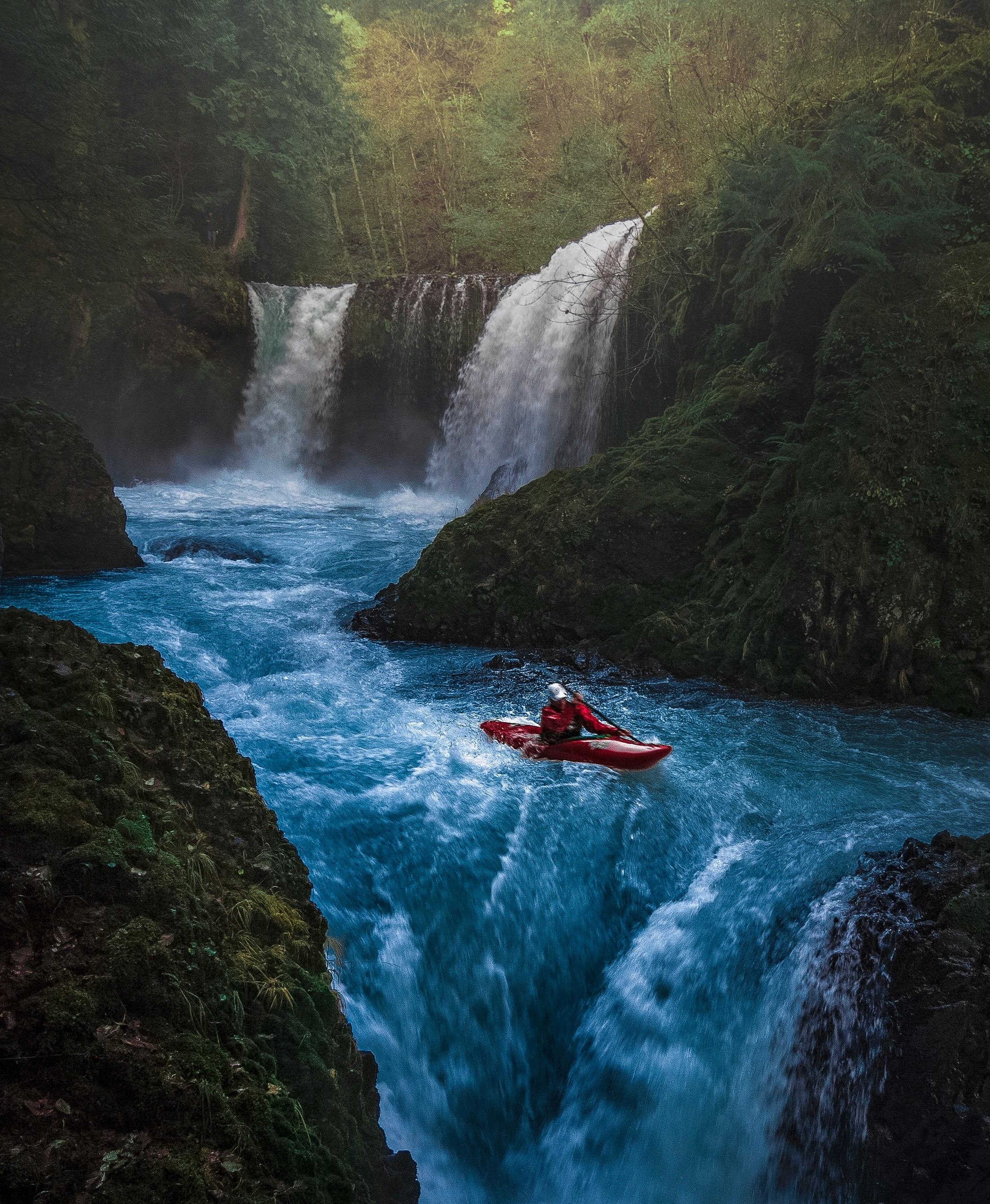 Extreme Kayaking Adventure at Majestic Waterfall
