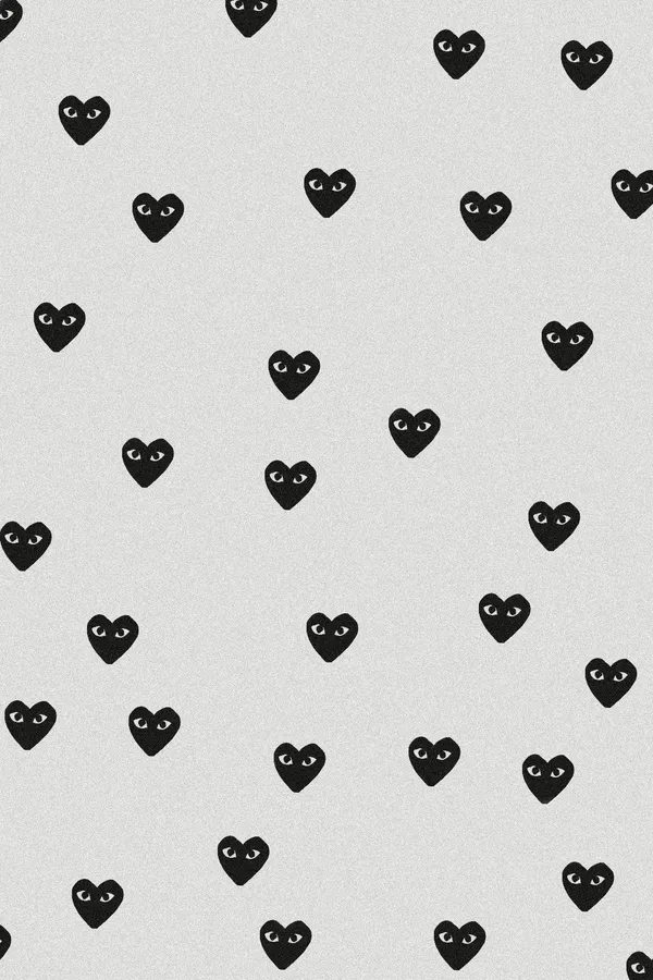 Minimalist Black Heart Pattern Wallpaper