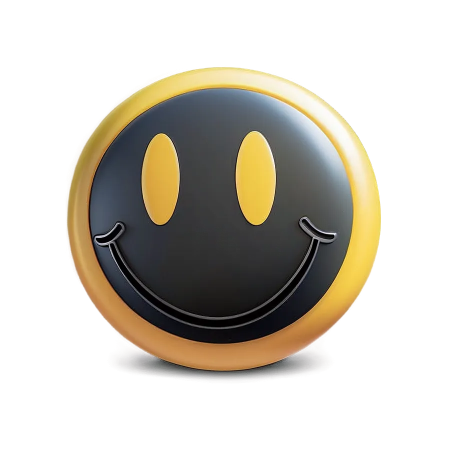 Modern Black and Yellow Smiley Face Emoji