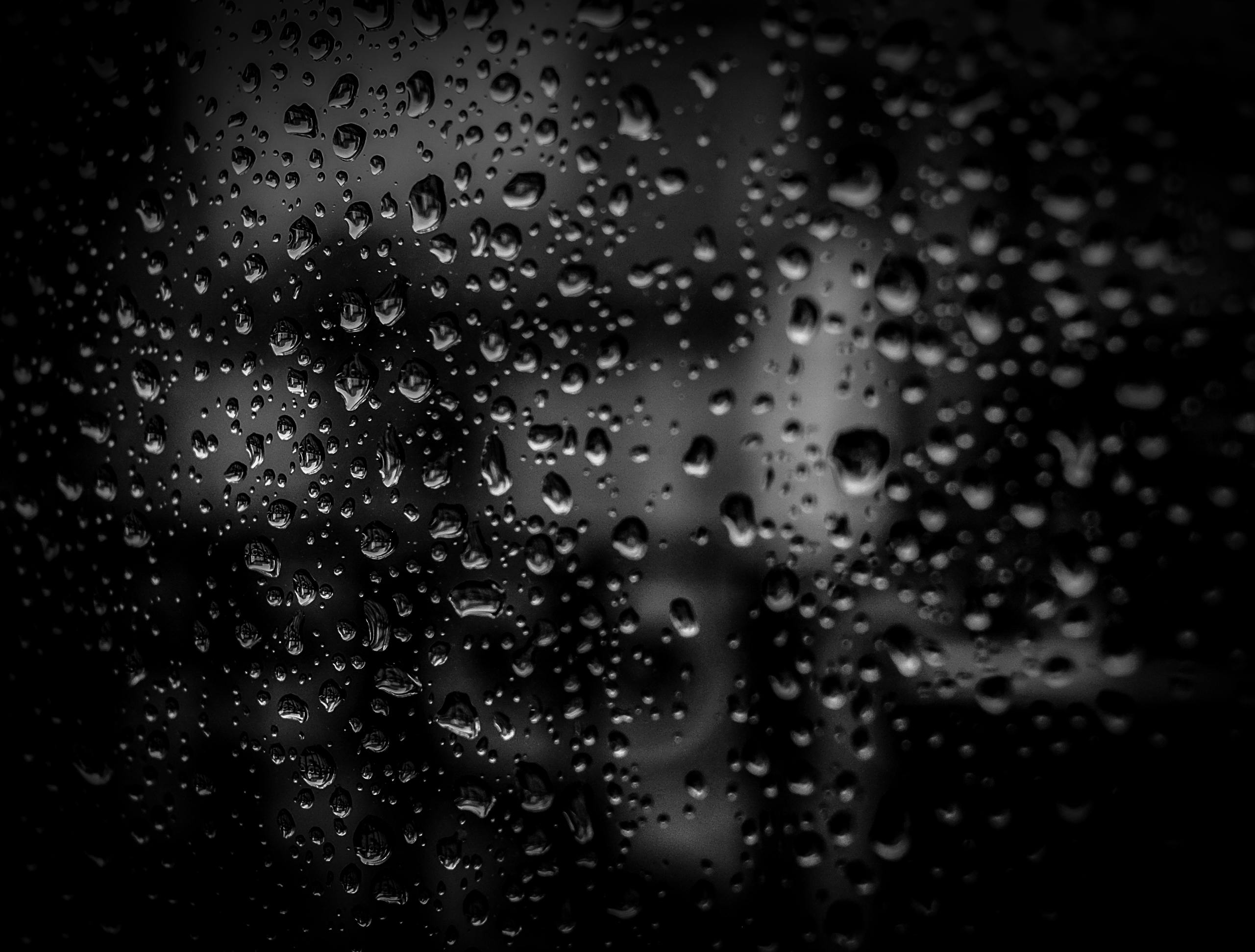 Moody Raindrops on Window