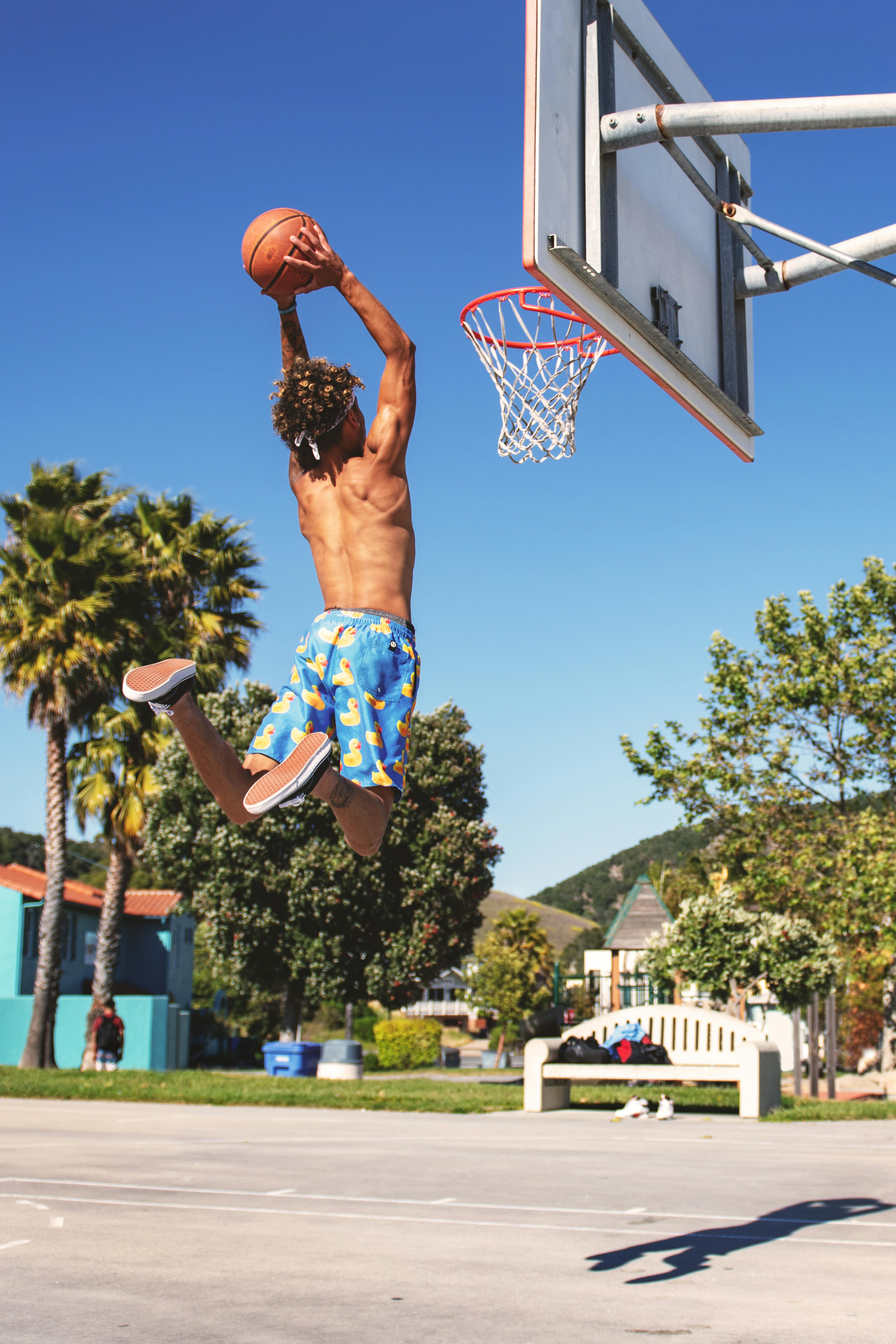Outdoor Basketball Slam Dunk