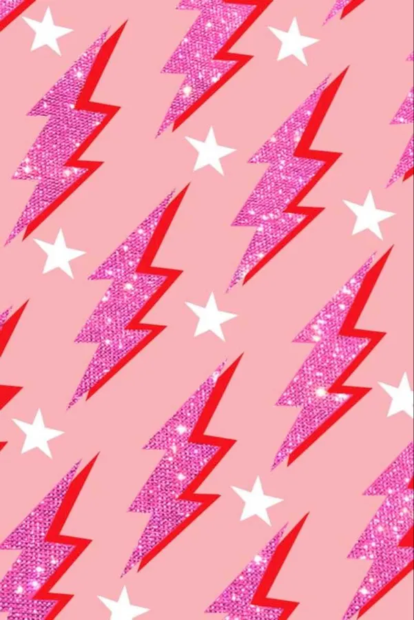 Pink Glitter Lightning Bolt Pattern