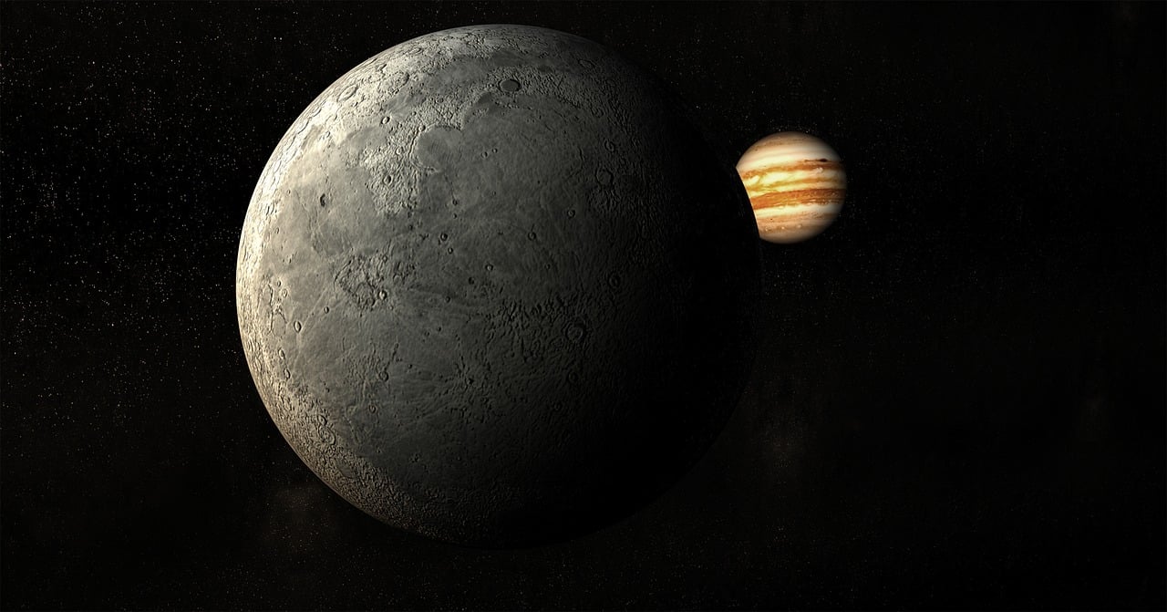 Stunning Space Art: Jupiter and Cratered Moon